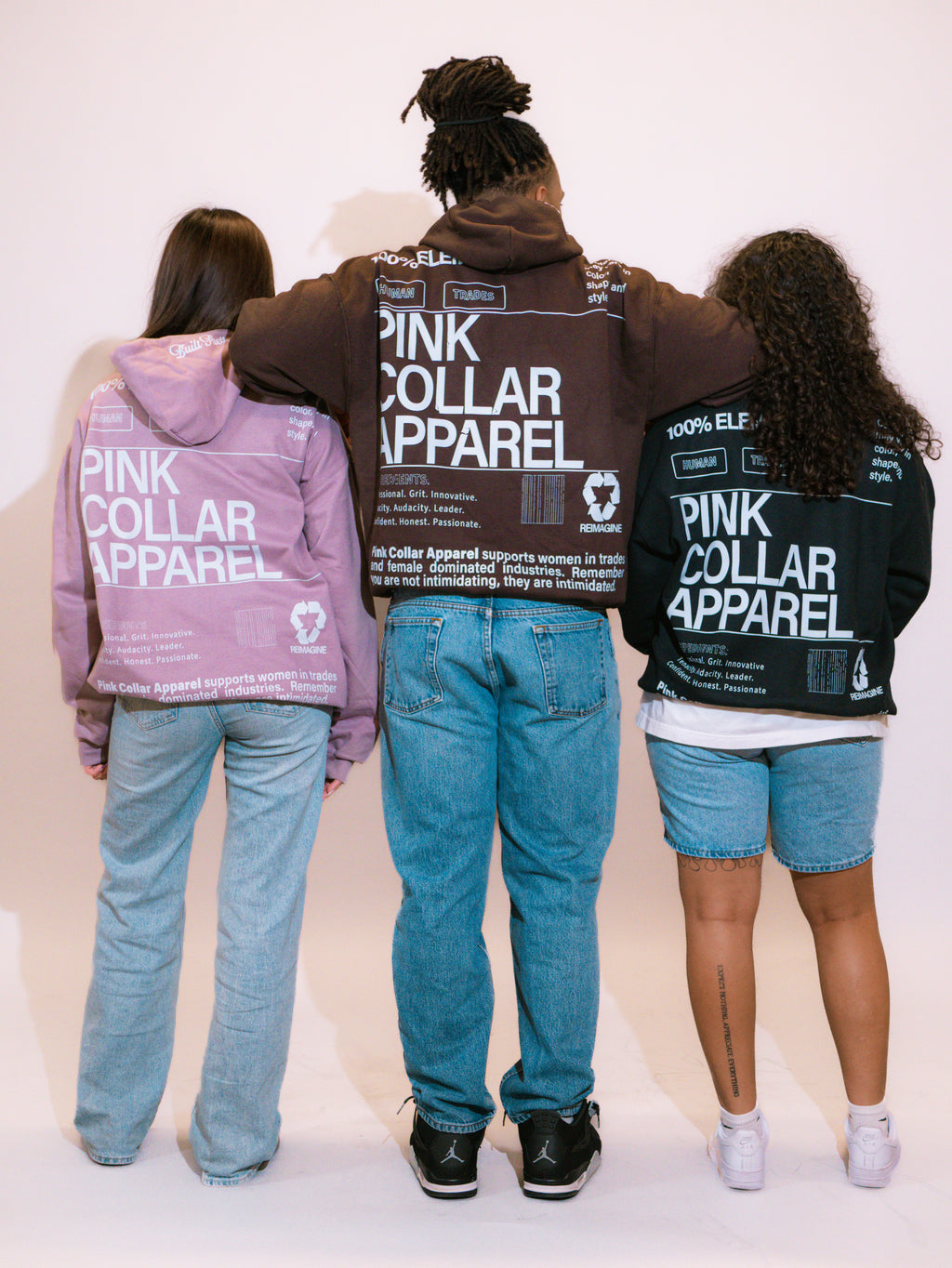 Pink collar Hoodie